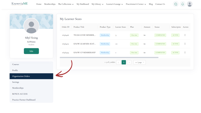 Step 1: Open the Organization Orders Dashboard